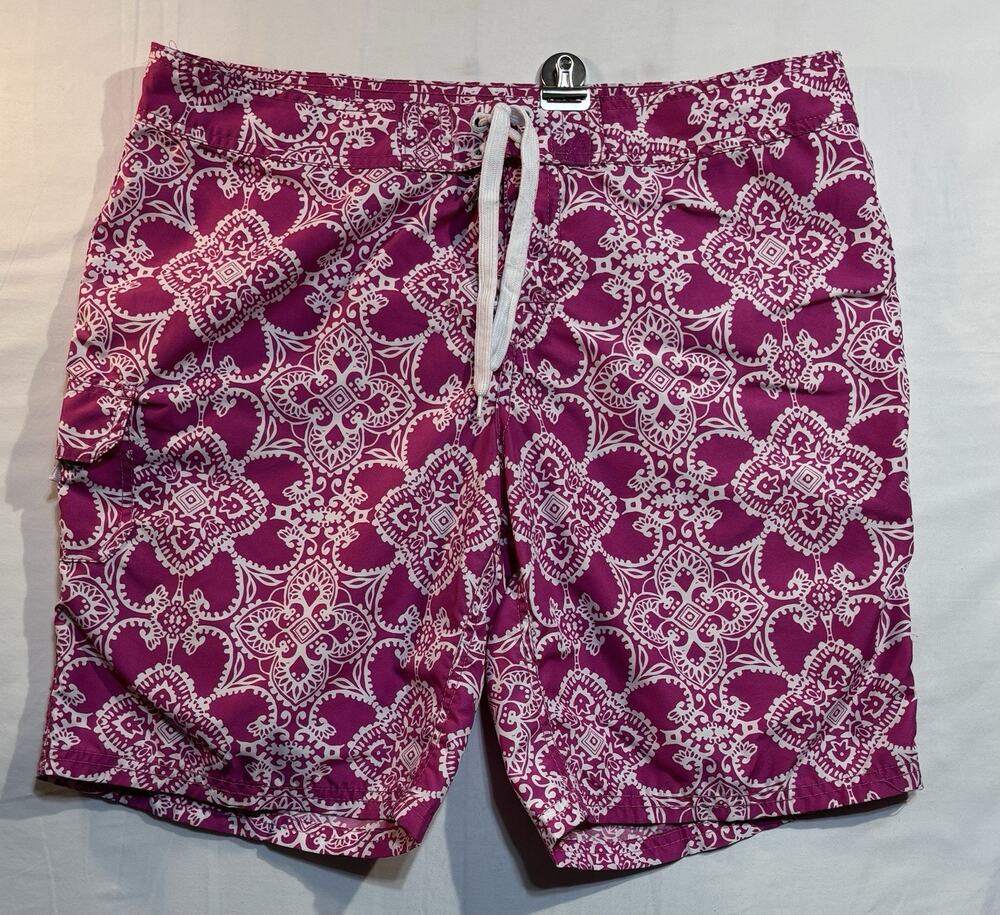 Kanu Surf Youth Size 14 Pink White Floral Board Shorts Swim Trunks